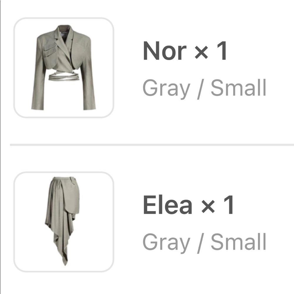 Tatiama Gray Set (Nor top and Elea Skirt)
